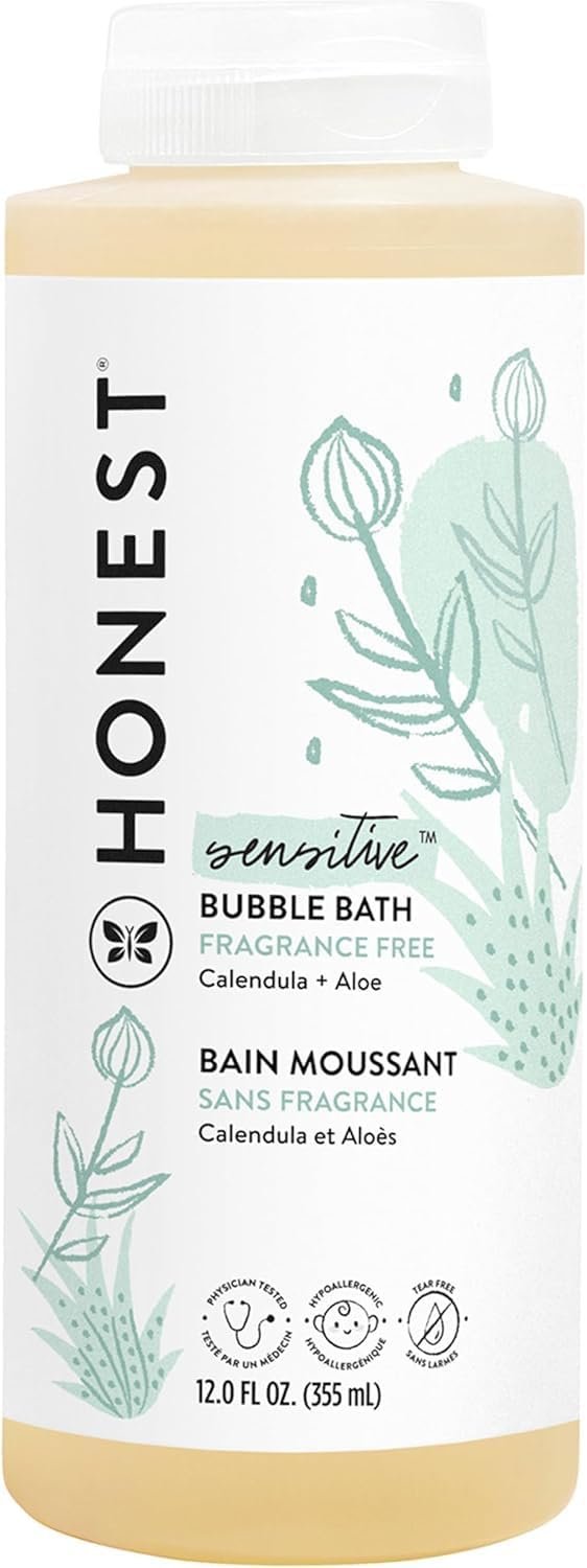 The Honest Company Foaming Bubble Bath Gentle for Baby Naturally Derived Tear-free Hypoallergenic Fragrance Free Sensitive 12 fl oz