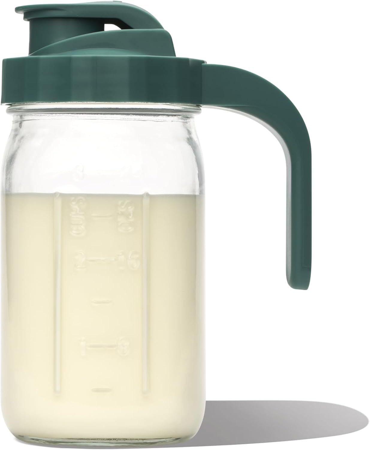 Willow – Glass Breastmilk Pitcher – Dishwasher Safe – 32oz Capacity – Wide Mouth Jar for Easy Transfer & Cleaning – Easy Pour Spout into Bottles or Breast Milk Storage Bags – Breastfeeding Essentials
