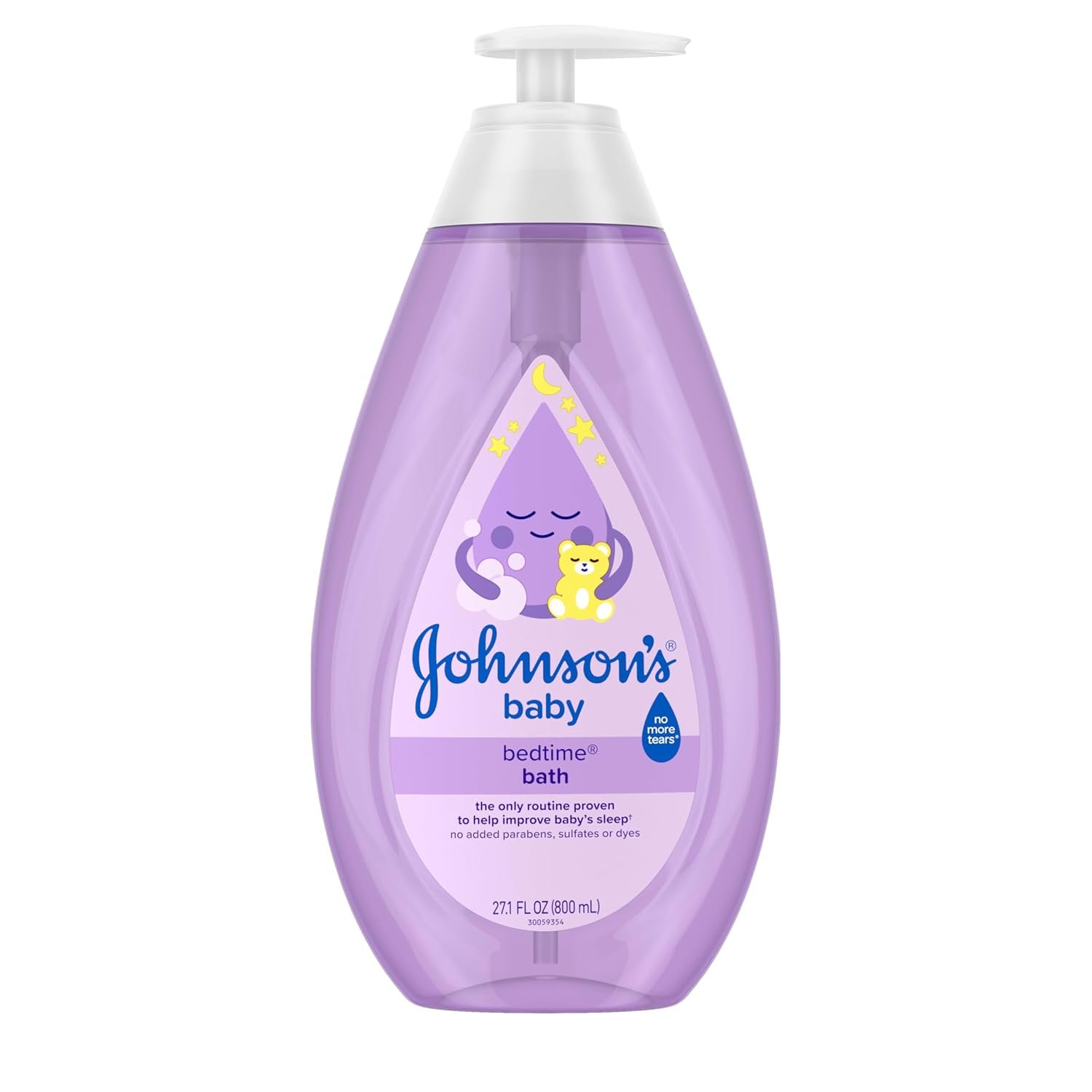 Johnson’s Bedtime Baby Bath with Soothing NaturalCalm Aromas, Hypoallergenic & Tear-Free Liquid Baby Bath Formula, No Parabens, Sulfates, Dyes, or Phthalates, 27.1 fl. oz