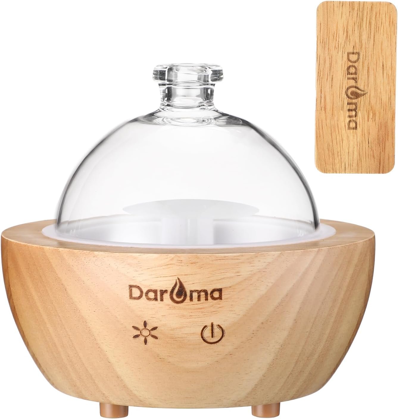2025 Upgraded Remote Handmade Glass & Real Wood Essential Oil Diffuser, Aromatherapy Diffuser, 200ml Aroma Humidifier, Cool Mist with 7 LED Colors, Waterless Auto Shut-Off for Home Office Bedroom Gift