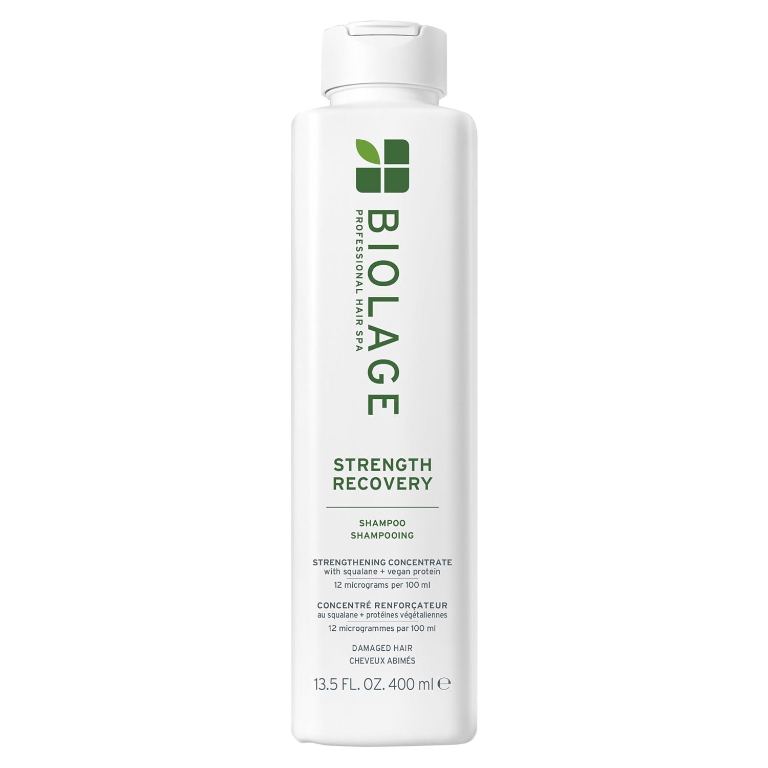 Biolage Strength Recovery Shampoo – Reduces Breakage & Detangles, Instantly Strengthens and Moisturizes, For Damaged Hair, With Olive Squalane & Vegan Proteins, Paraben & Mineral Oil-Free