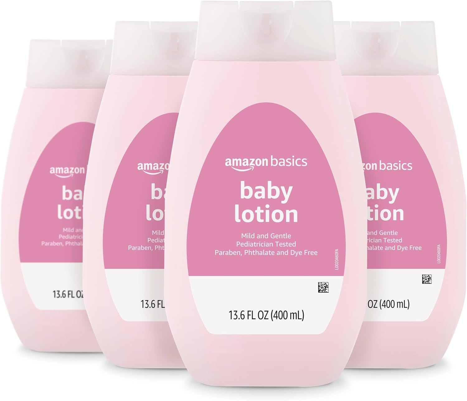 Amazon Basics Baby Lotion, Mild & Gentle, Lightly Scented, 13.6 Fl Oz (Pack of 4) (Previously Solimo)