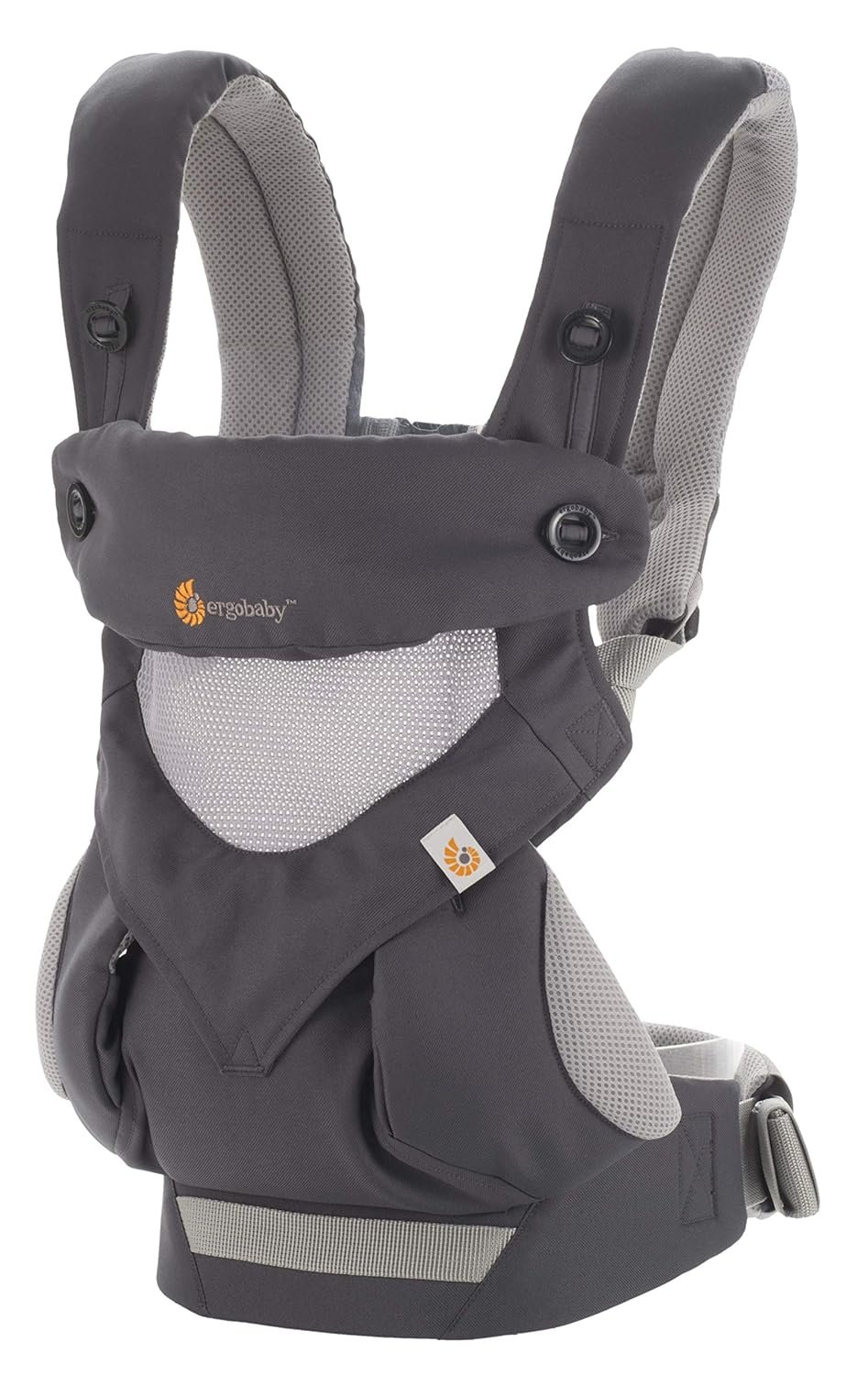 Ergobaby 360 All-Position Baby Carrier with Lumbar Support (12lbs – 45lbs) – Premium Cotton Toddler Carrier – Soft Air Mesh Fabric – Carbon Grey