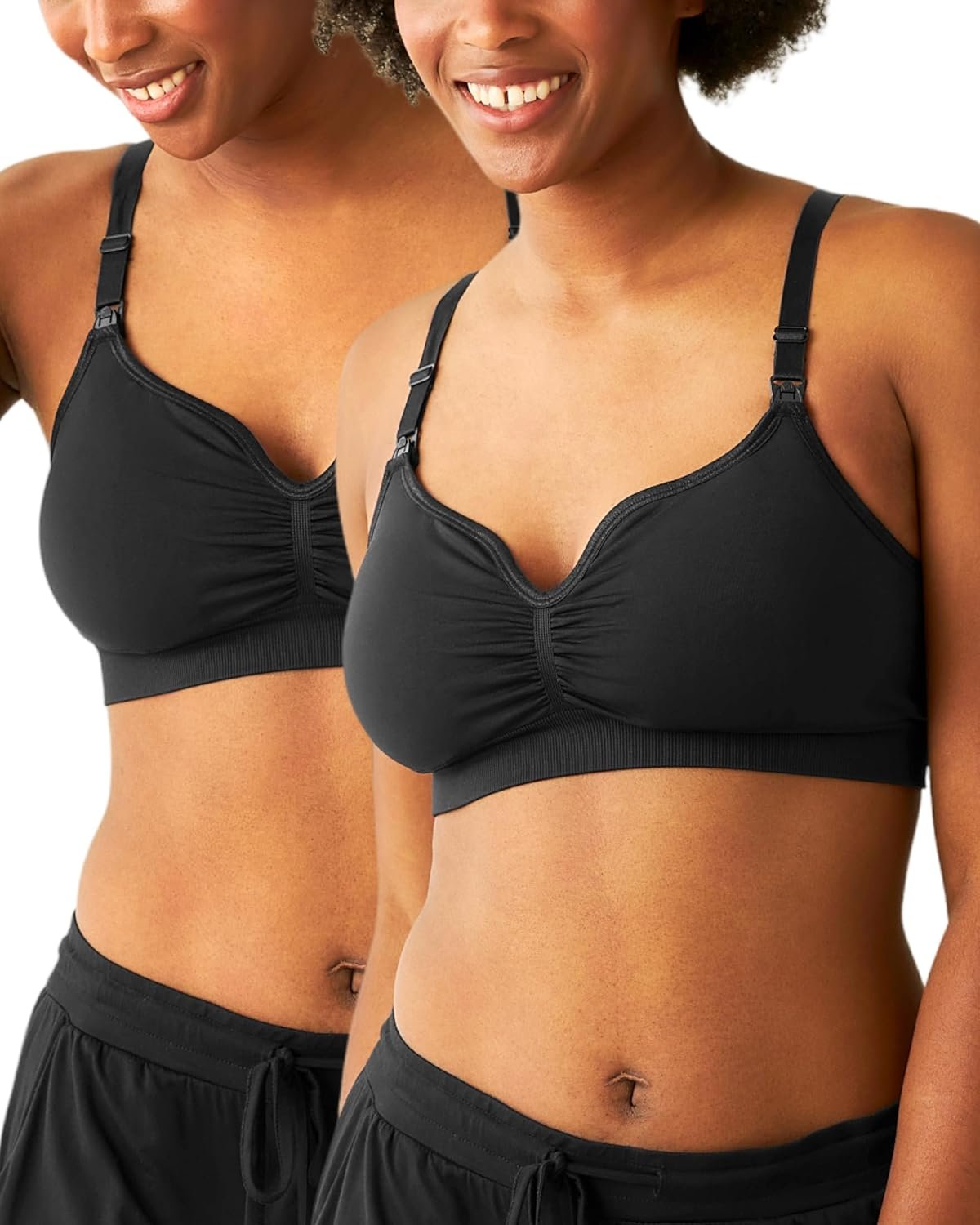 Kindred Bravely Tatum Seamless Sweetheart Bralette Nursing Bras for Breastfeeding, Adjustable, Soft Maternity Bra 2 Pack