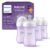 Philips Avent Natural Baby Bottles with Natural Response Nipples (Medium Flow, Flow 3), 9oz, Purple, 4-Pack, SCY903/34