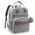 Tuwubi Diaper Bag Backpack, Baby Essentials Travel Tote Bag, Multi function Waterproof Backpacks, Travel Essentials with Stroller Straps & Pacifier Case – Grey